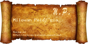 Milovan Pelágia névjegykártya